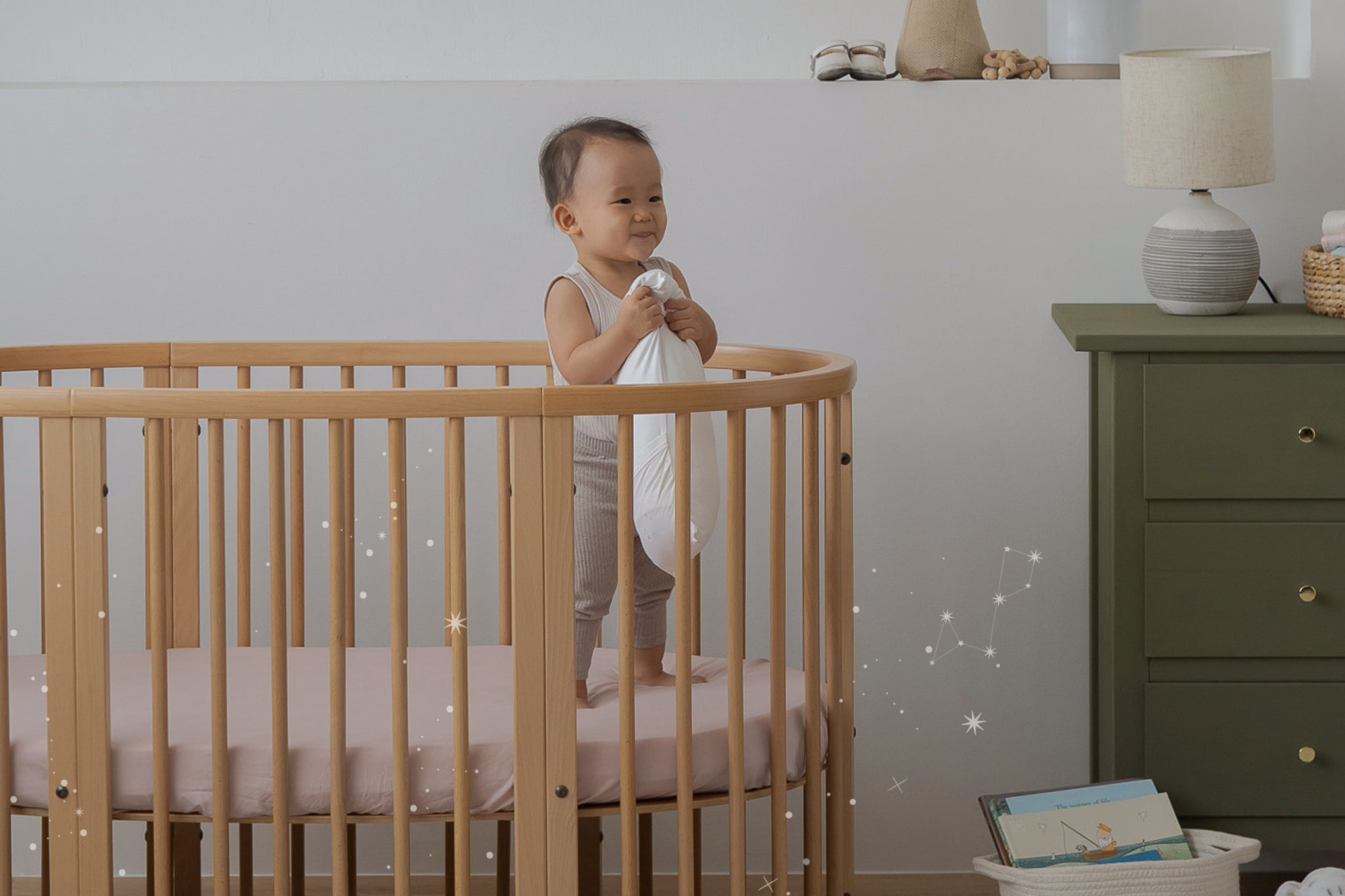 Luna store oval crib